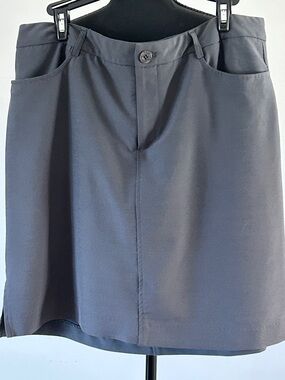 Cracked Wheat Tailored Charcoal Gray Mini Skort